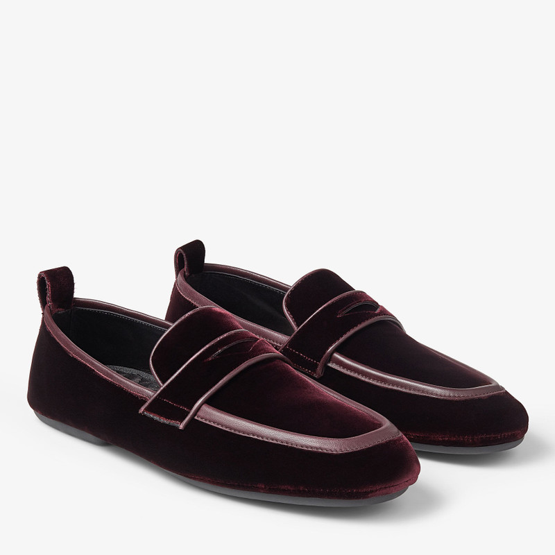 Buxton
Oxblood Velvet Loafers 2