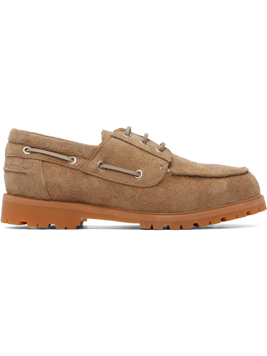 Beige Guston Suede Boat Shoes - 1