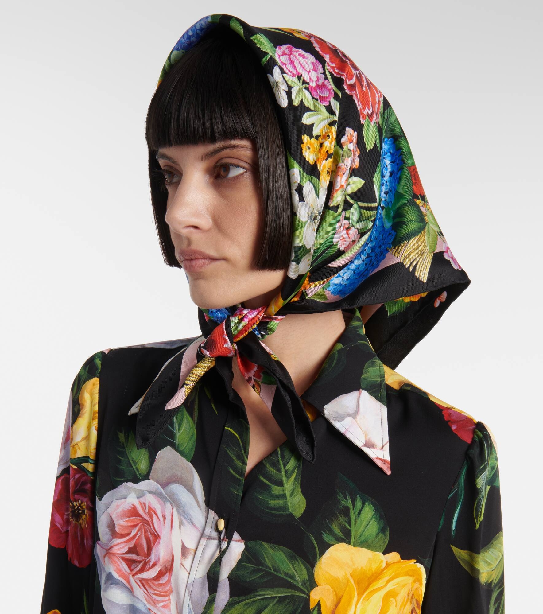 Floral silk scarf - 3