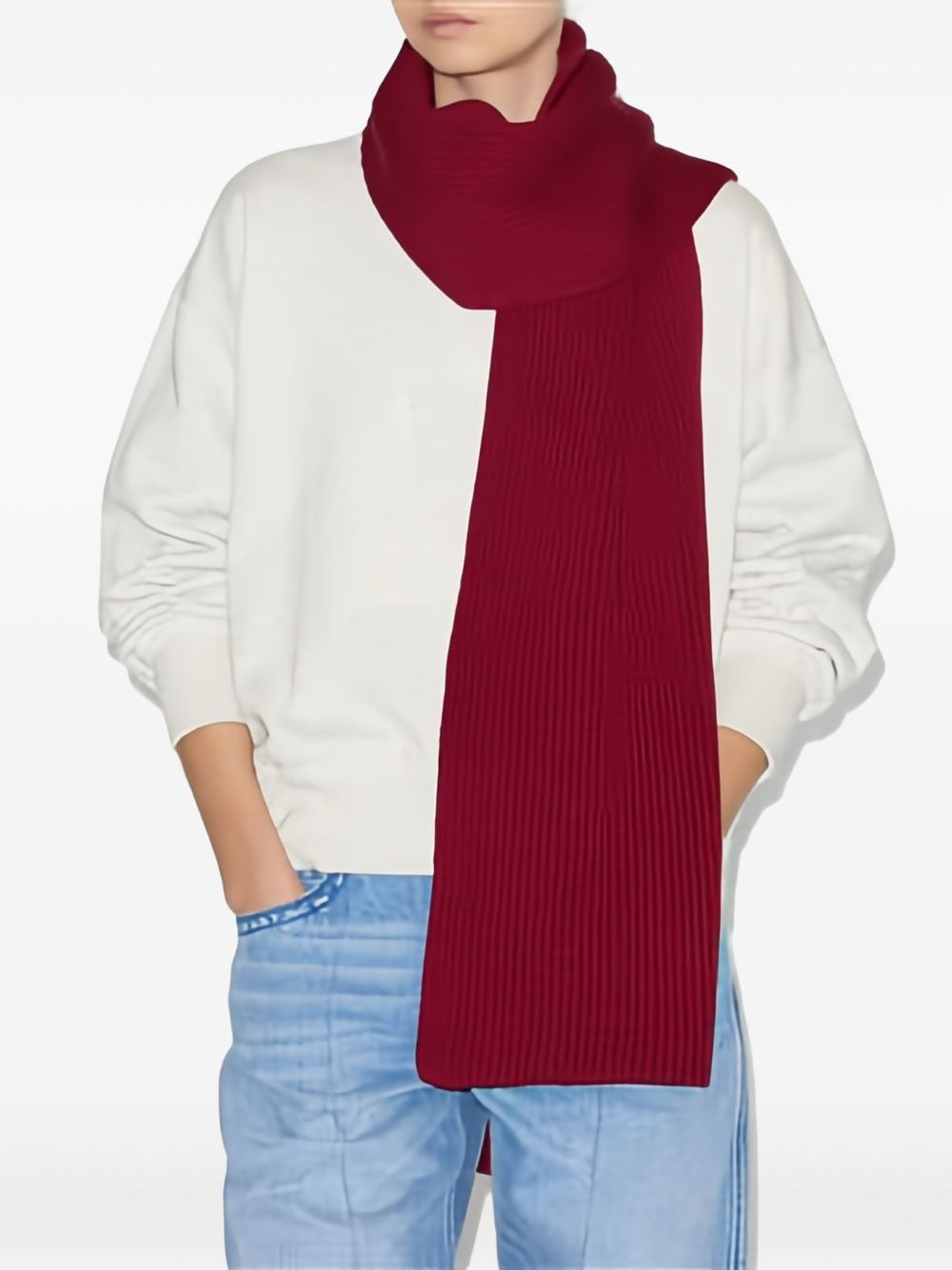 ribbed-texture scarf - 3