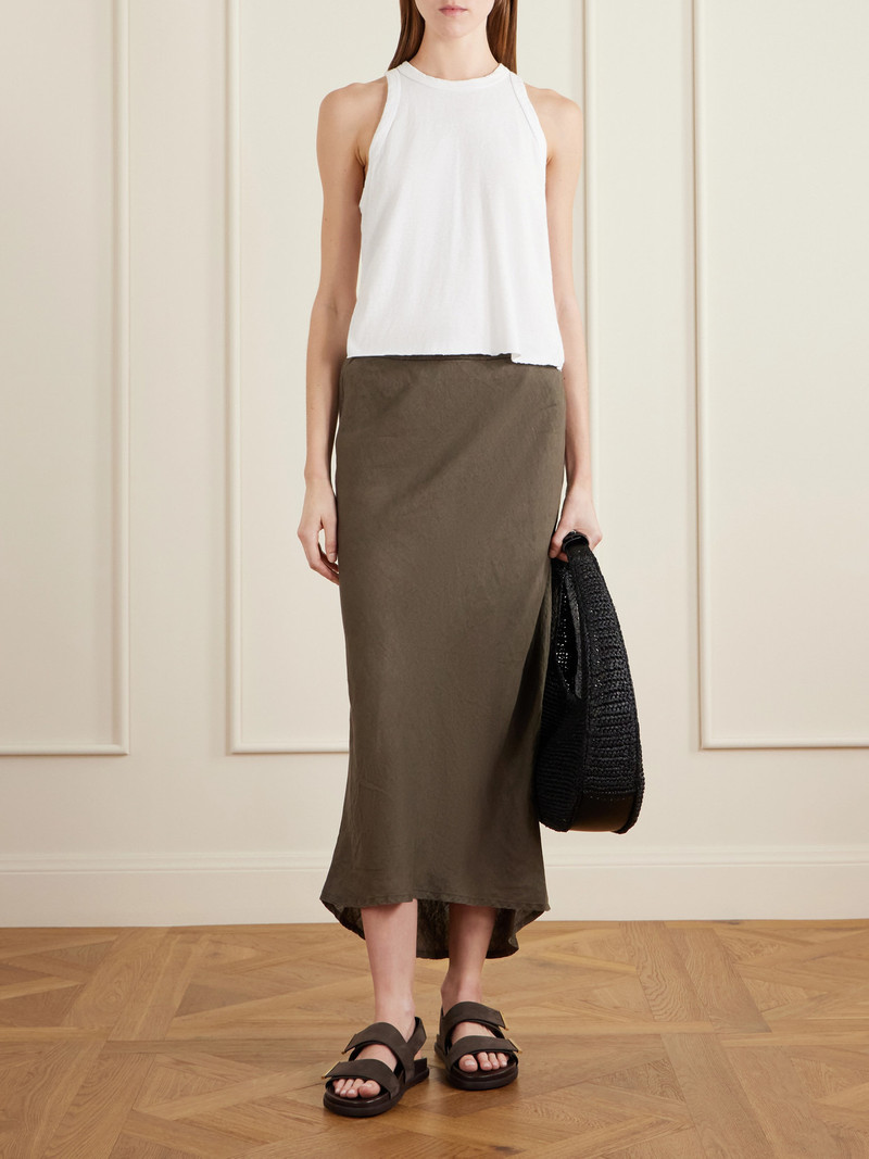 JAMES PERSE Linen Midi Skirt outlook