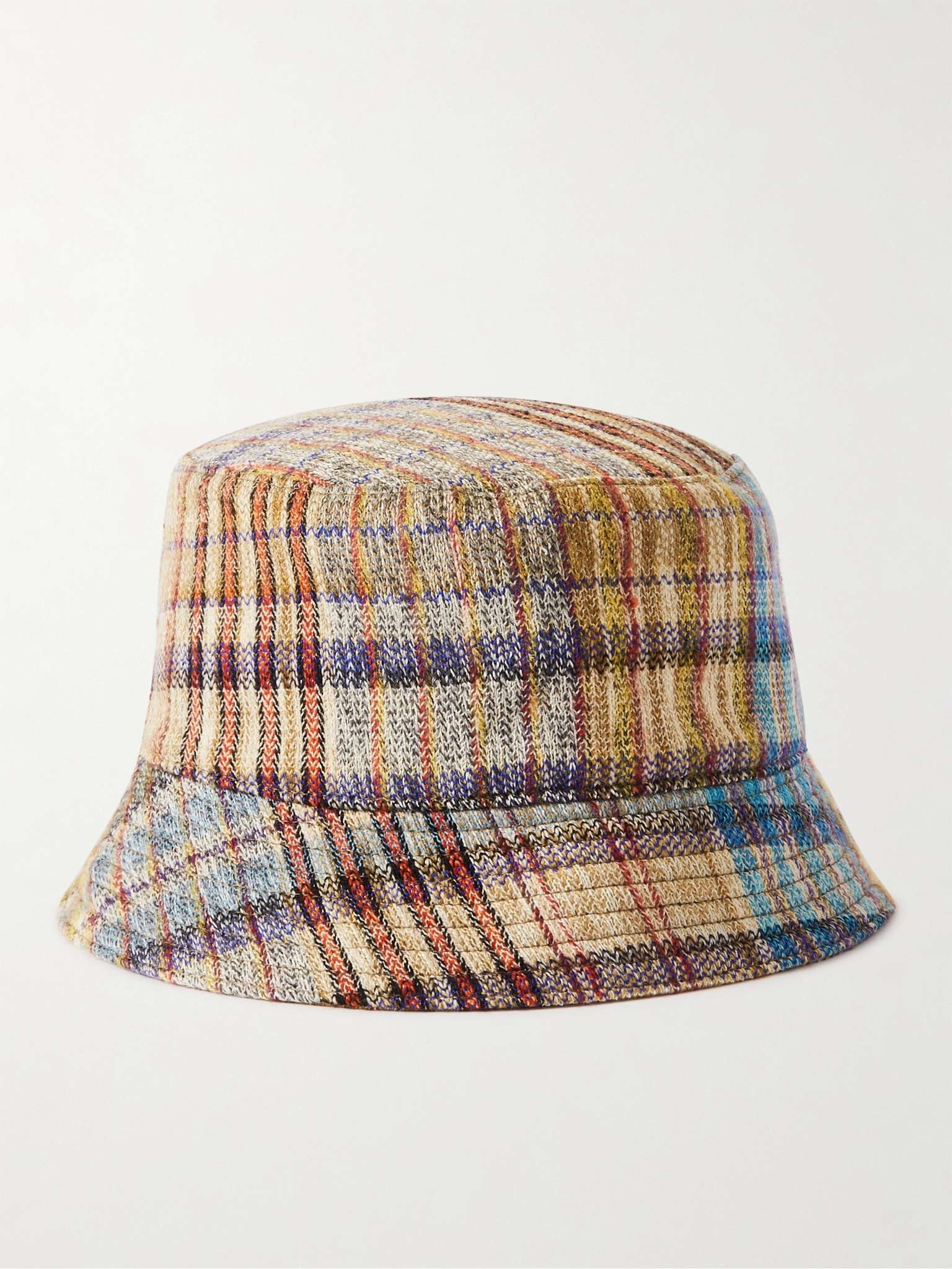 Checked Wool-Blend Jacquard Bucket Hat - 1