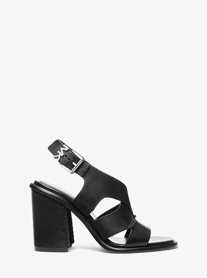 Raven Leather Block Heel Sandal - 1