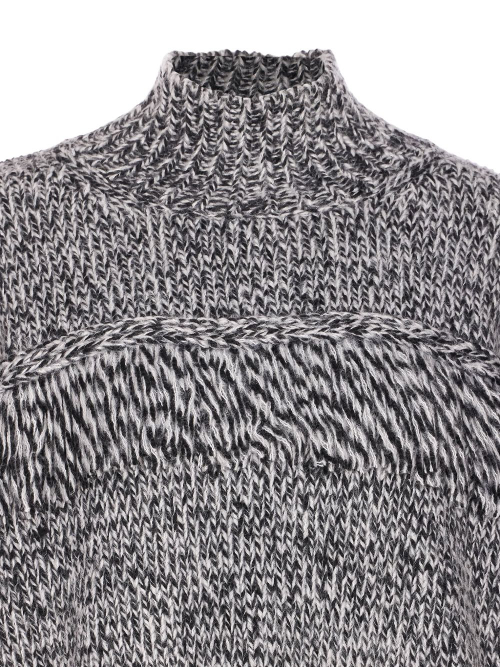 high-neck fringe-detail sweater - 4