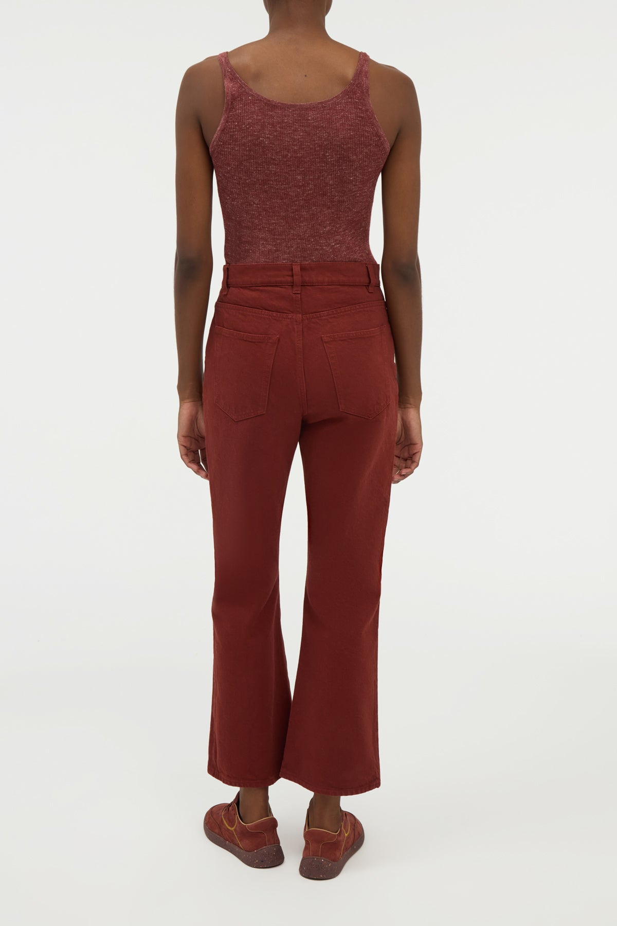Cinxia Knit Tank Top in Burnt Sienna Cashmere Silk with Hemp - 5