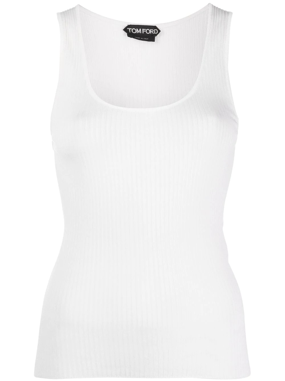 scoop-neck ribbed tank top - 1