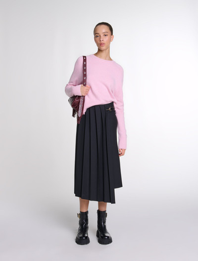 maje Asymmetrical long pleated skirt outlook