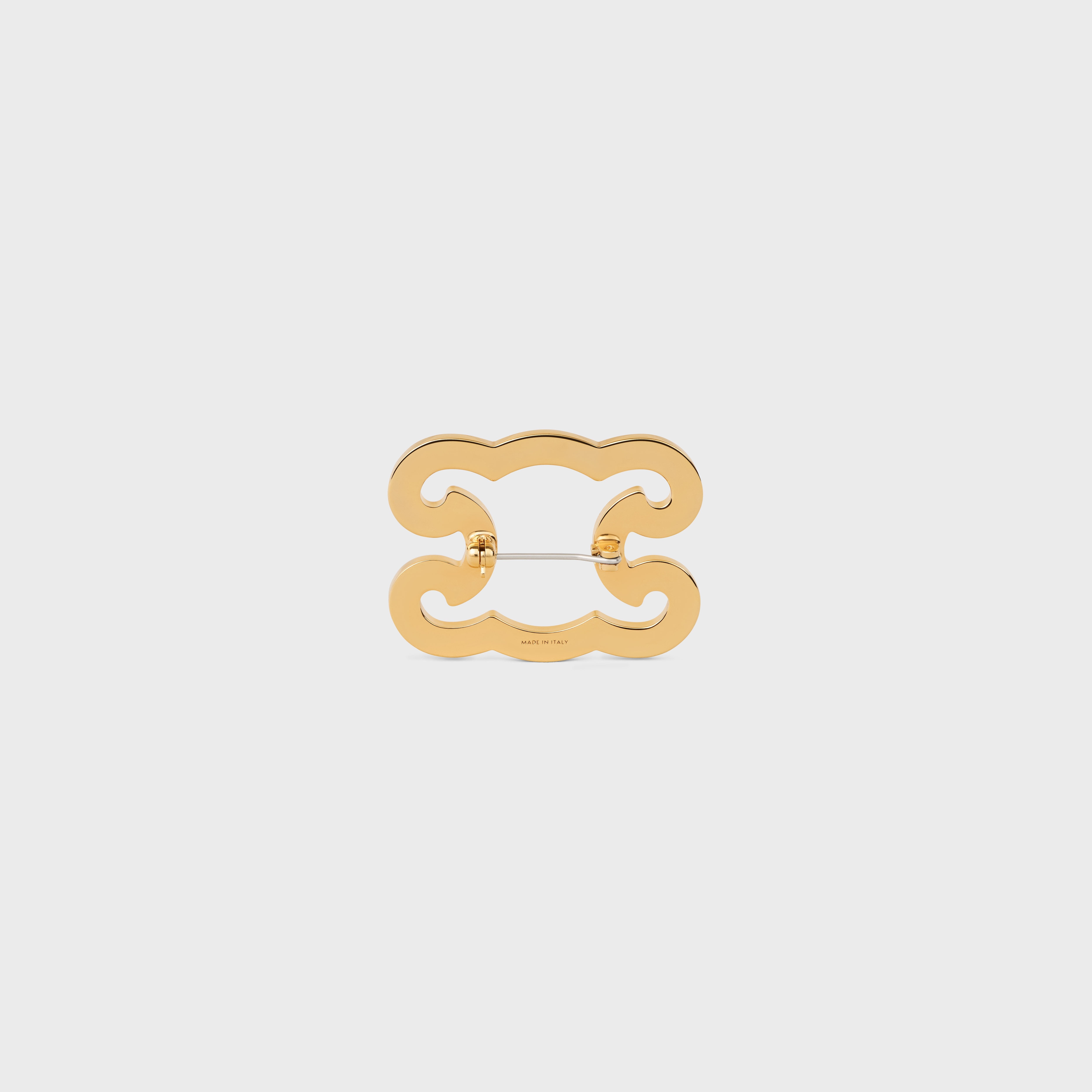 CELINE Triomphe Frame Brooch in Brass with Gold Finish and