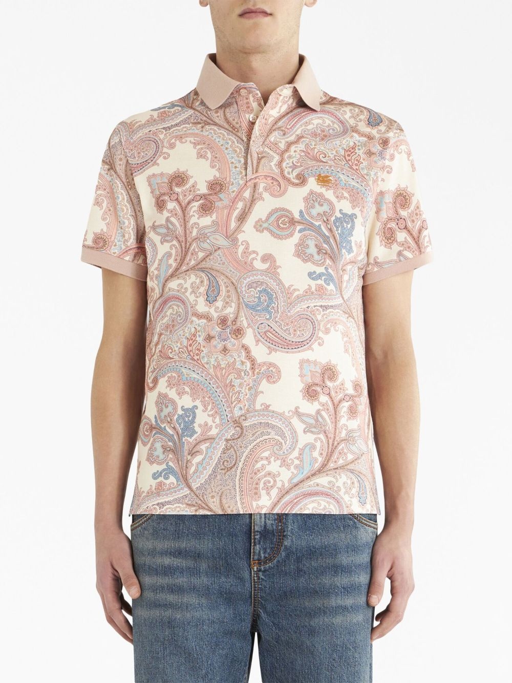 paisley-print cotton polo shirt - 2