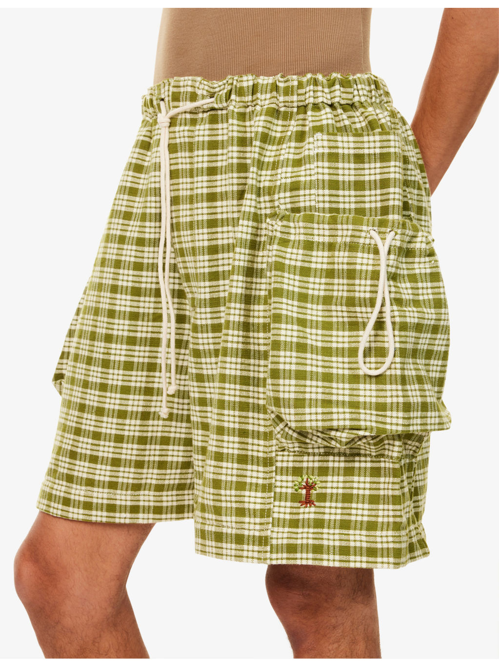 Salt Checked Cotton Shorts - 5