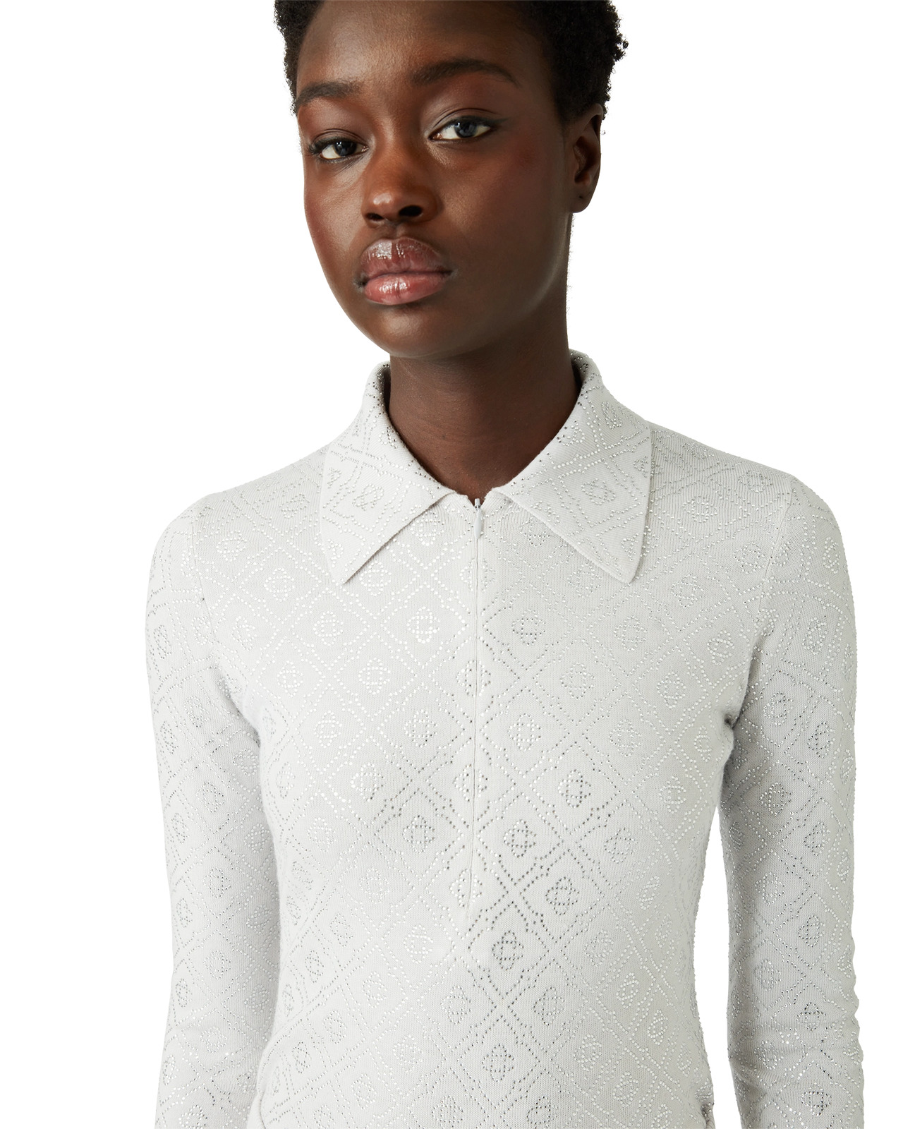 Crystal Monogram Knit Bodysuit | Casablanca Paris - 5