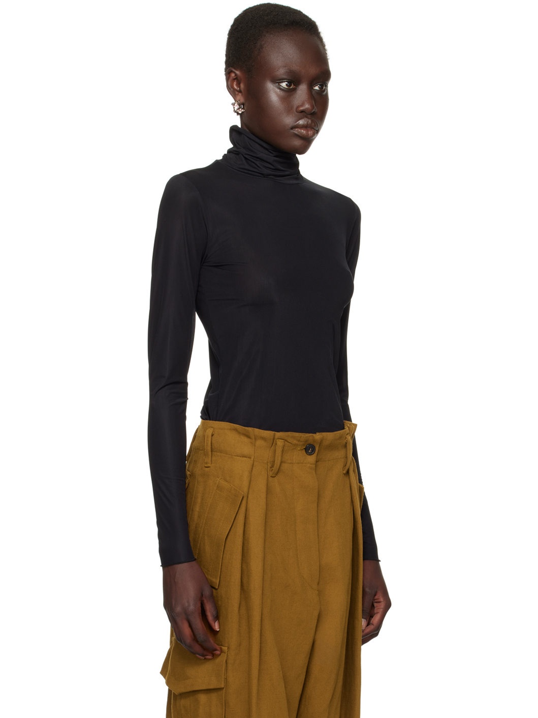Black Sheer Turtleneck - 2