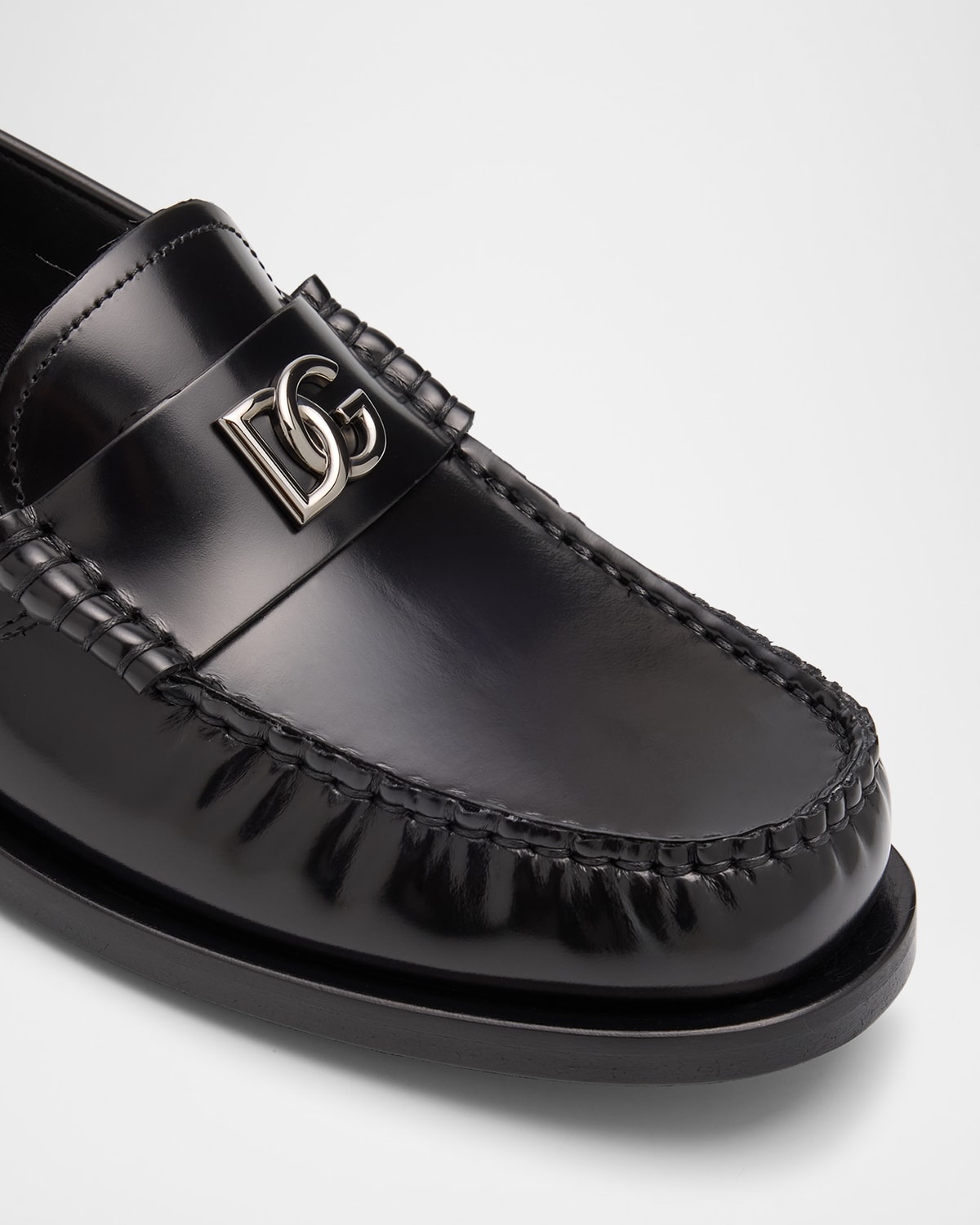 DG Medallion Leather Classic Loafers - 4