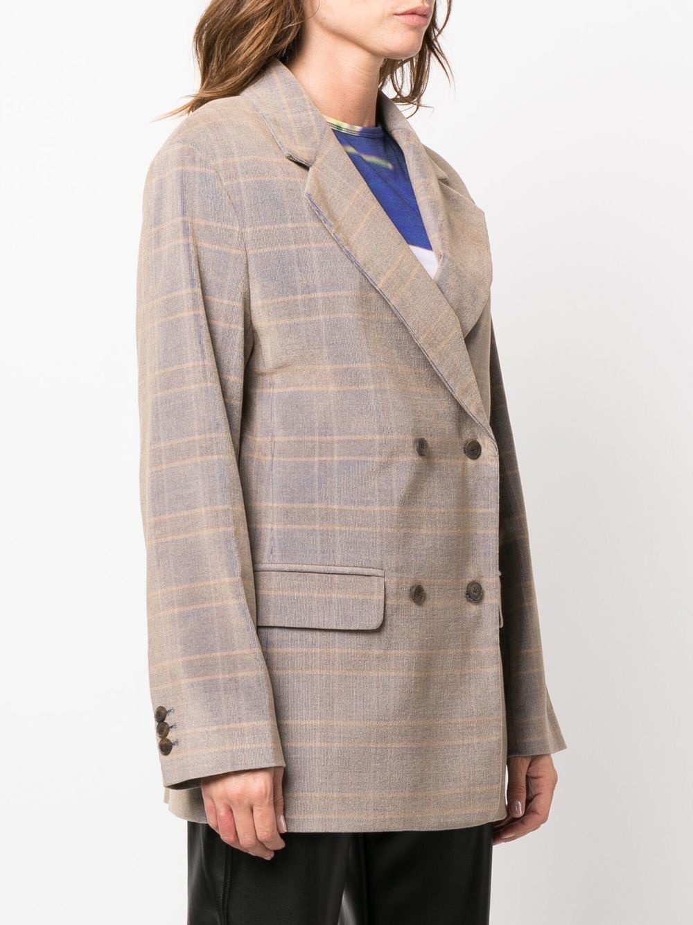 check print blazer - 3