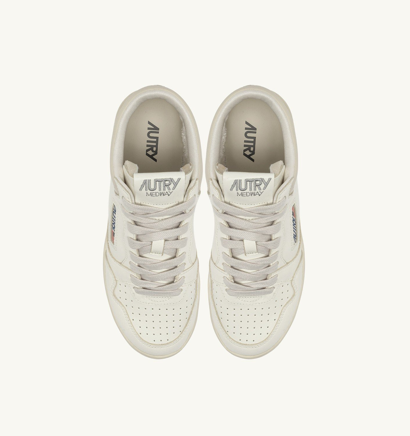 MED-WAY SNEAKERS IN LEATHER COLOR MARSHMALLOW AND WHITE - 5
