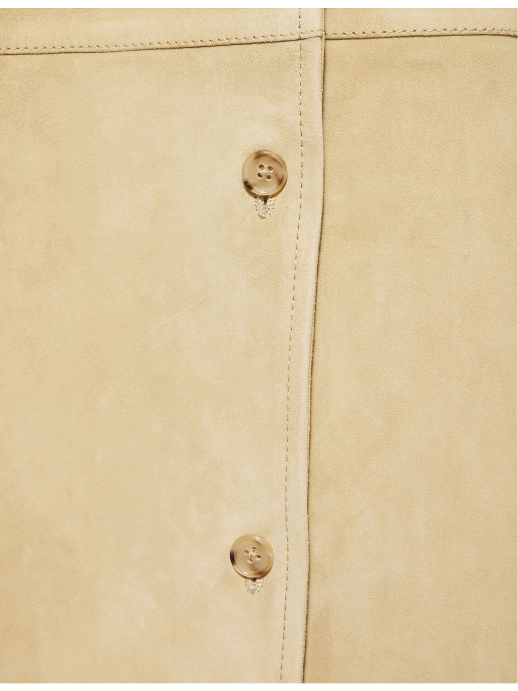 Curved-Hem Long-Sleeves Suede Shirt - 6
