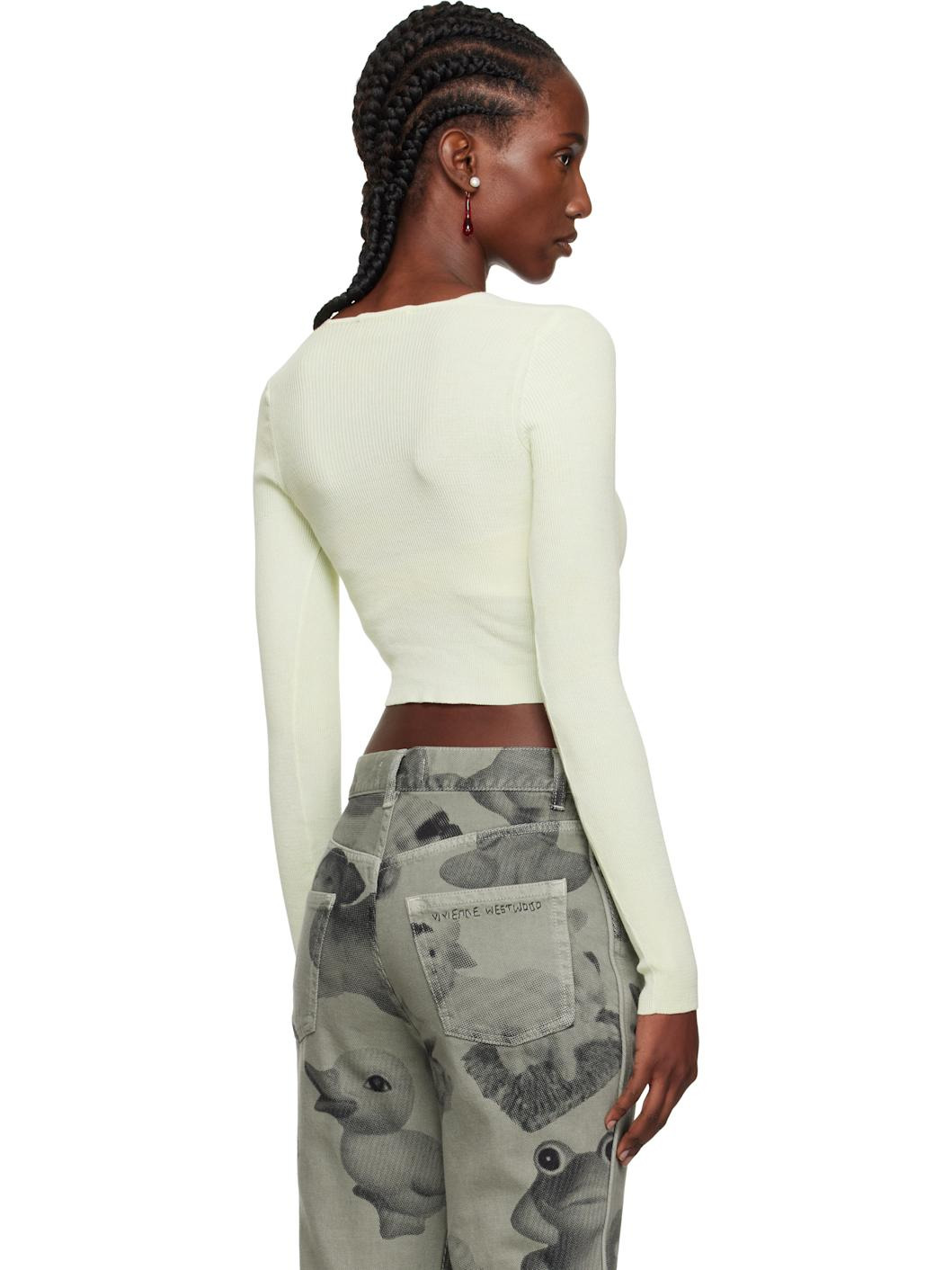Green Bea Cropped Sweater - 3