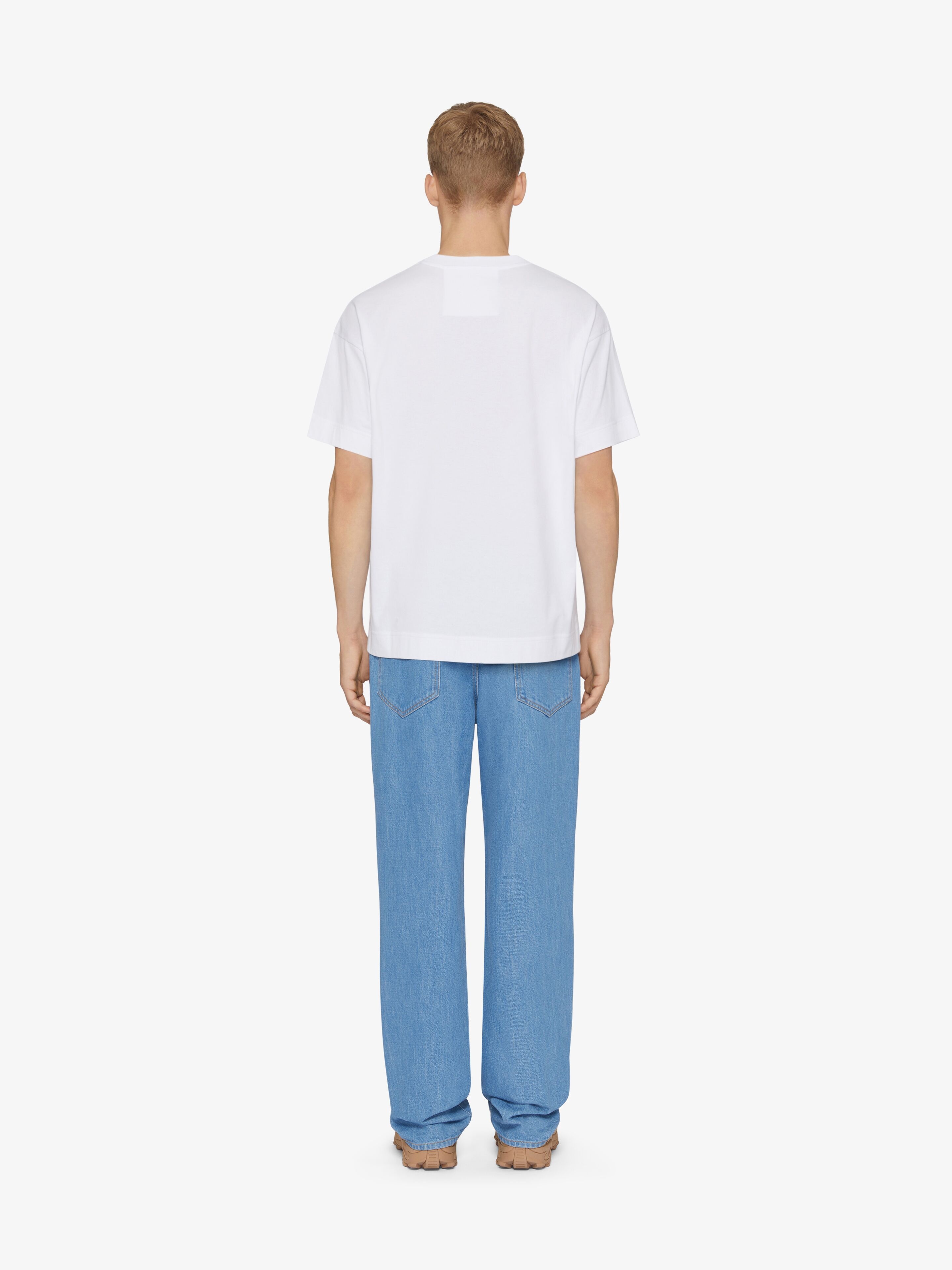 T-SHIRT IN MERCERIZED COTTON WITH 4G DETAIL - 4
