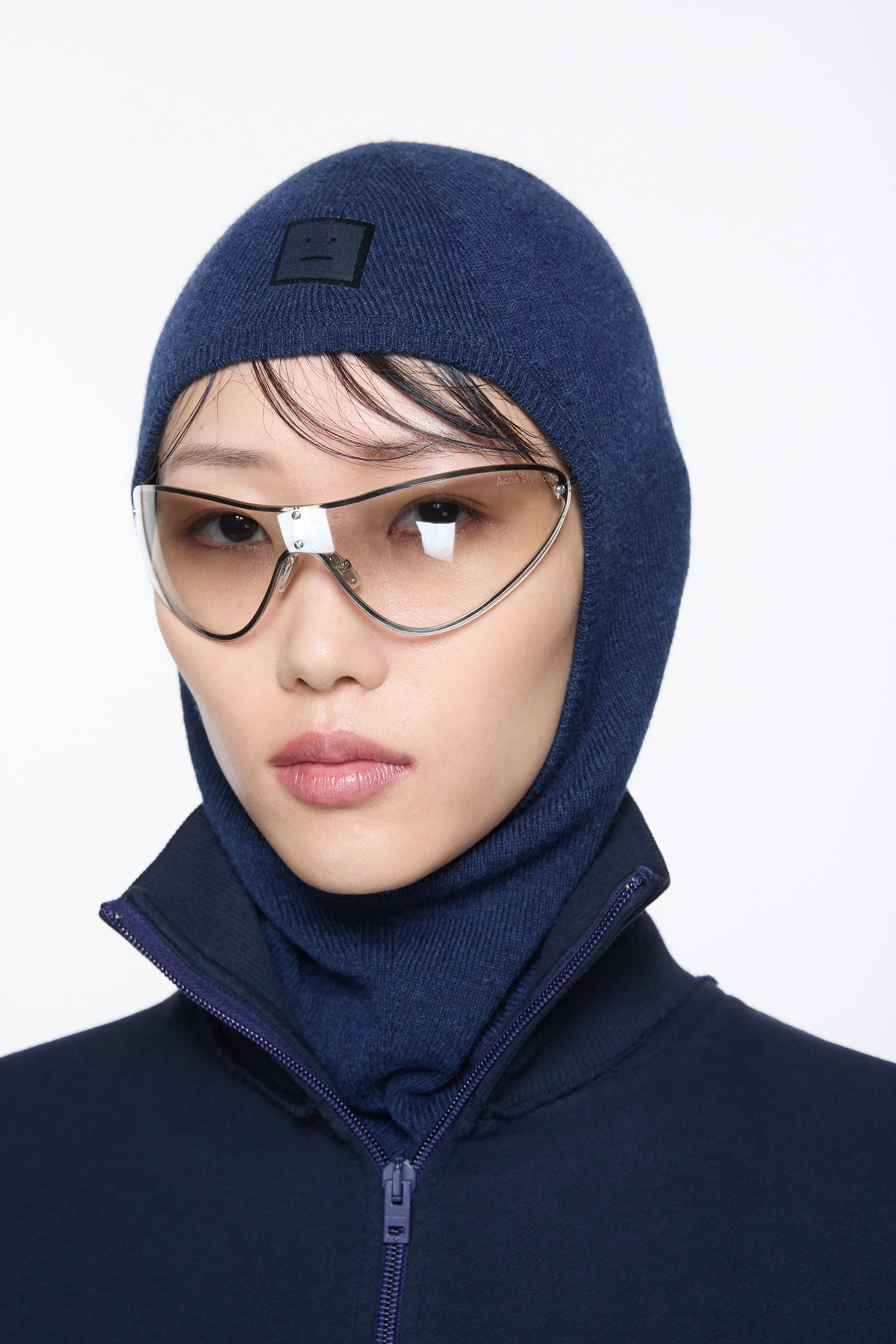 Face logo balaclava beanie - Navy melange - 2