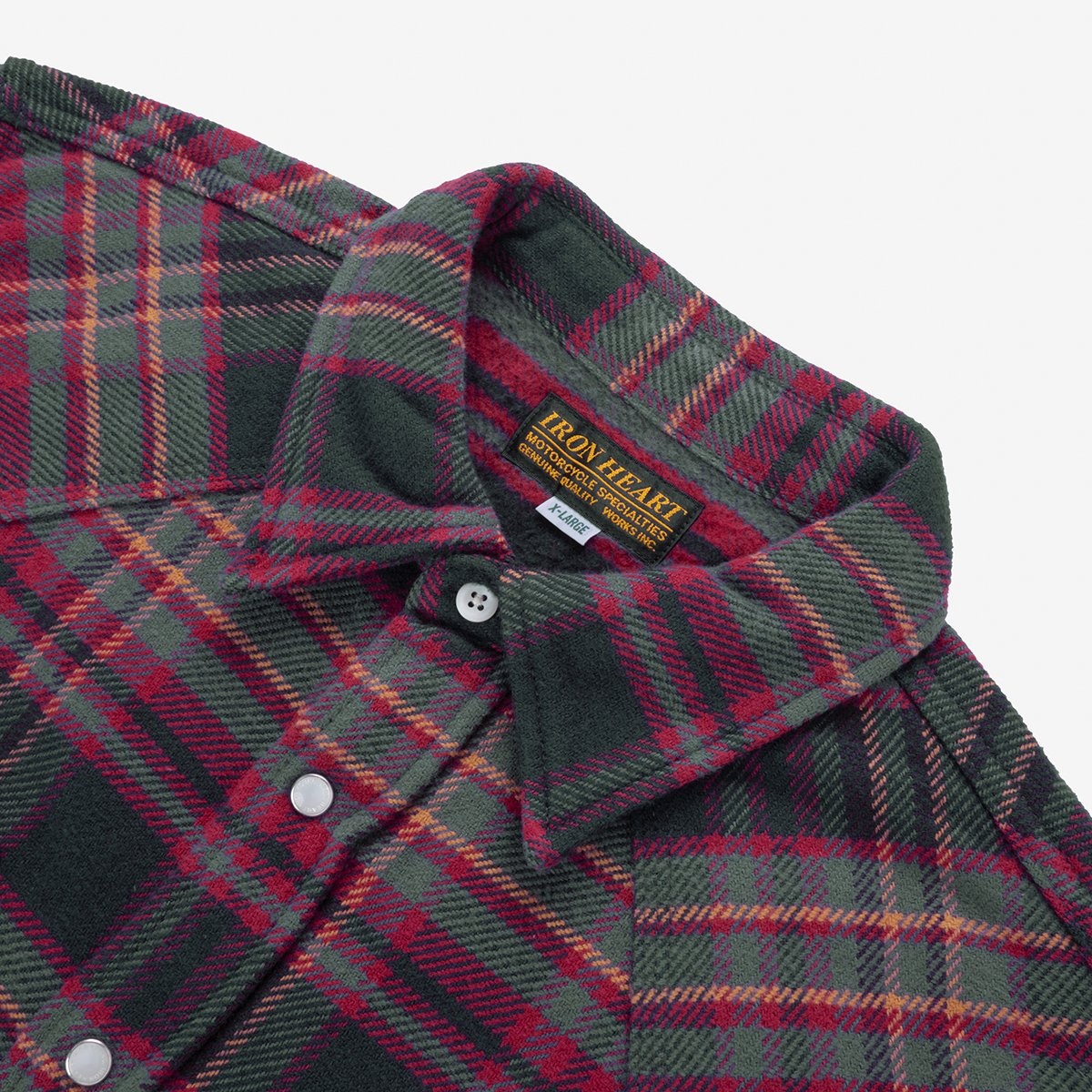 IHSH-403-GRY 11oz Ultra Heavy Flannel Line Check Western Shirt - Grey - 7