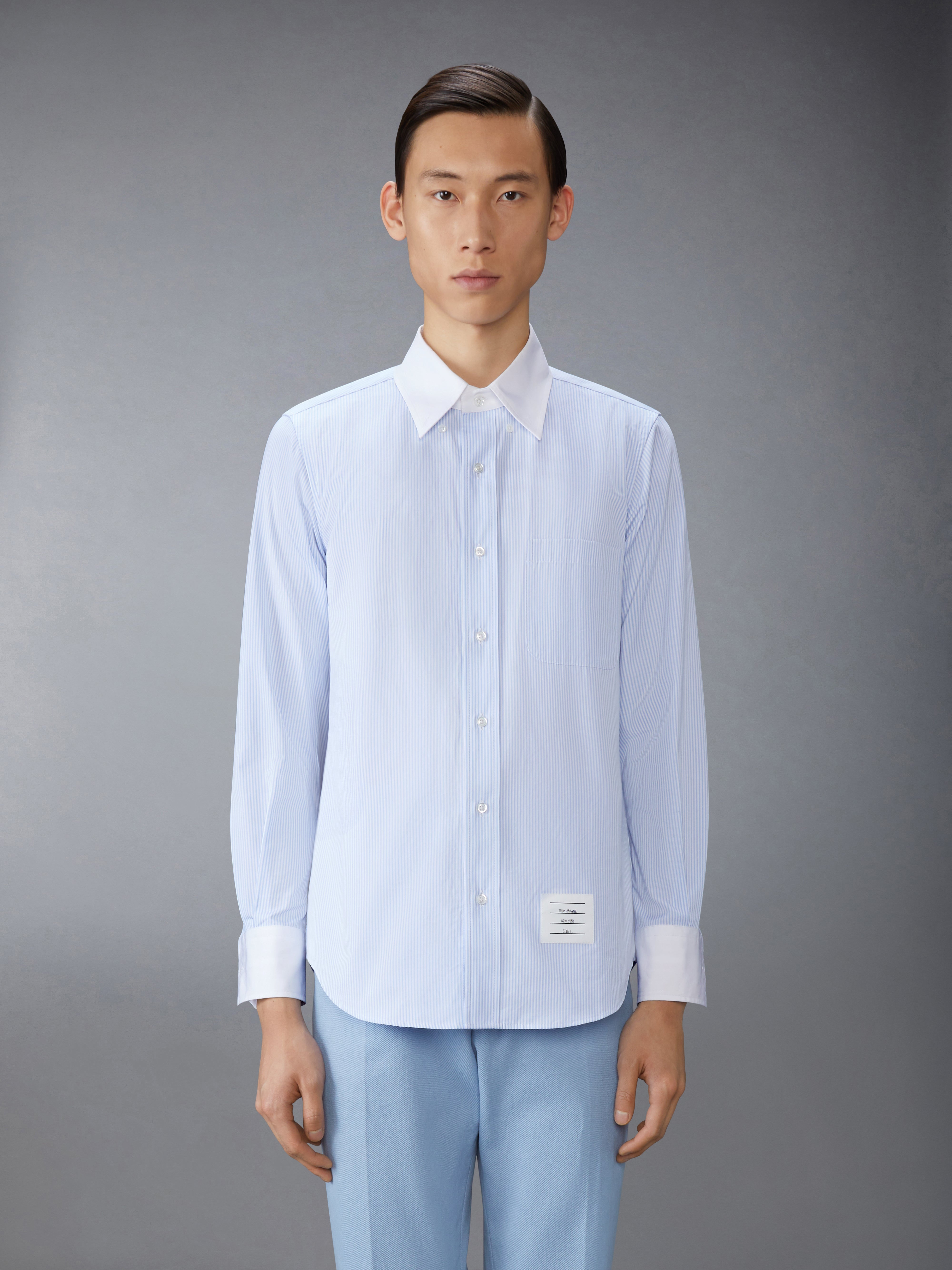 MICRO UNIVERSITY STRIPED POPLIN STRAIGHT FIT SHIRT - 3