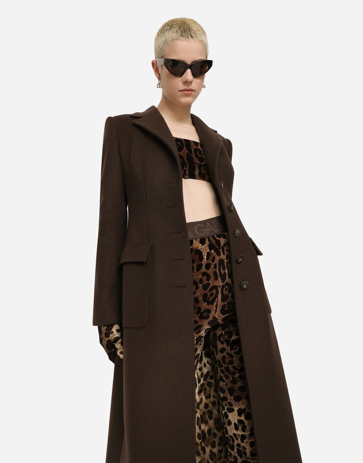 Long single-breasted wool and cashmere coat - 4