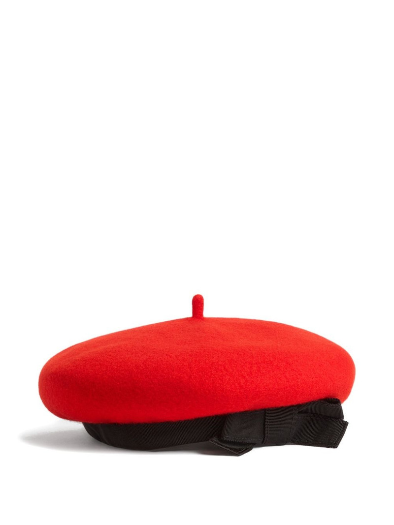 grosgrain-bow wool beret 1
