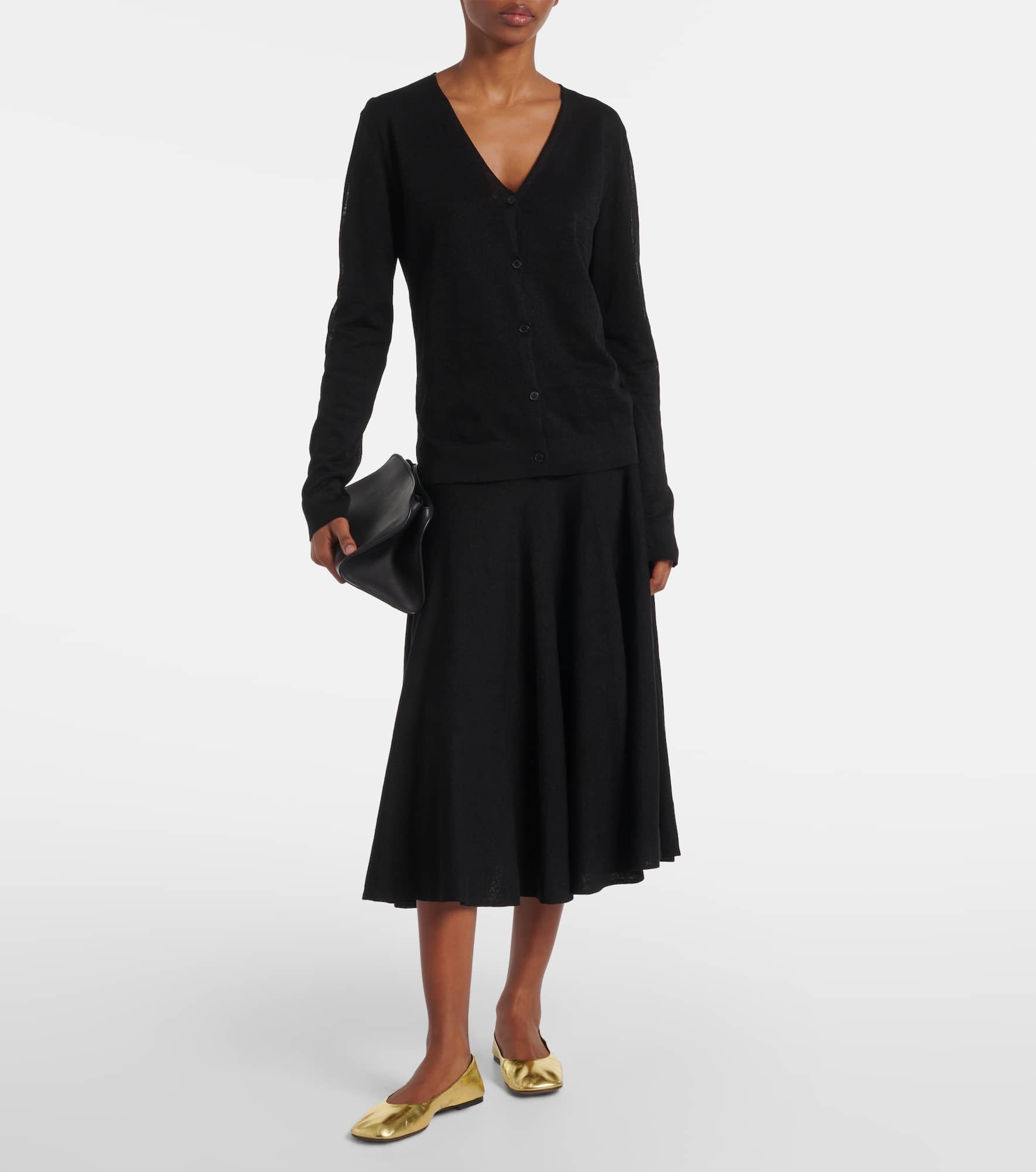 Jaliah linen and cotton-blend midi skirt - 2