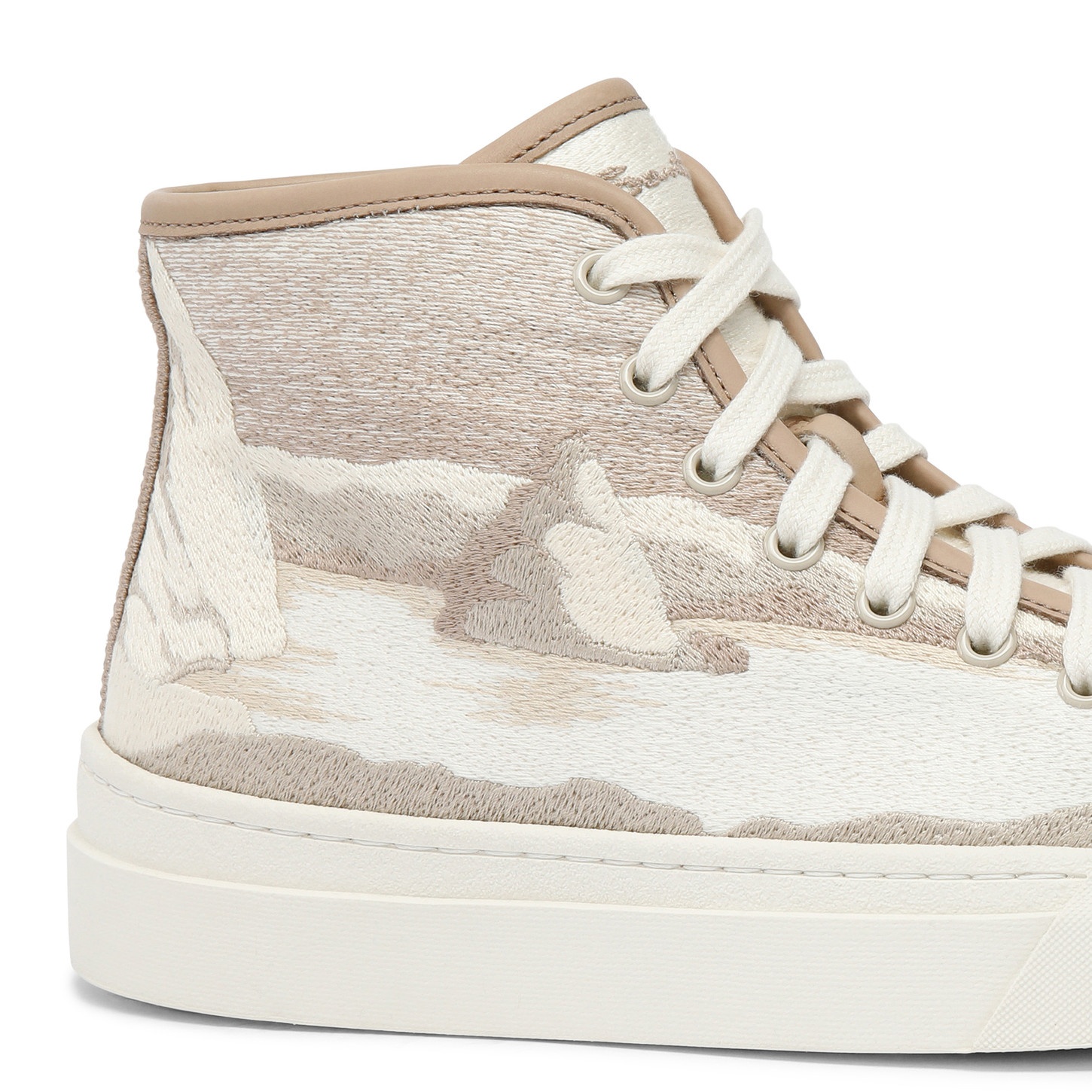 Women's beige fabric sneaker - 6