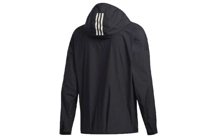 adidas logo Loose Casual Hooded Jacket Black FM5409 - 2