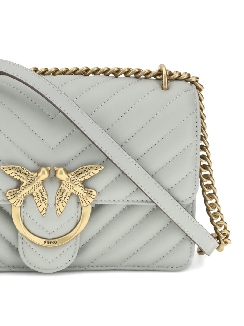 Love chevron bird-ring leather shoulder bag 4