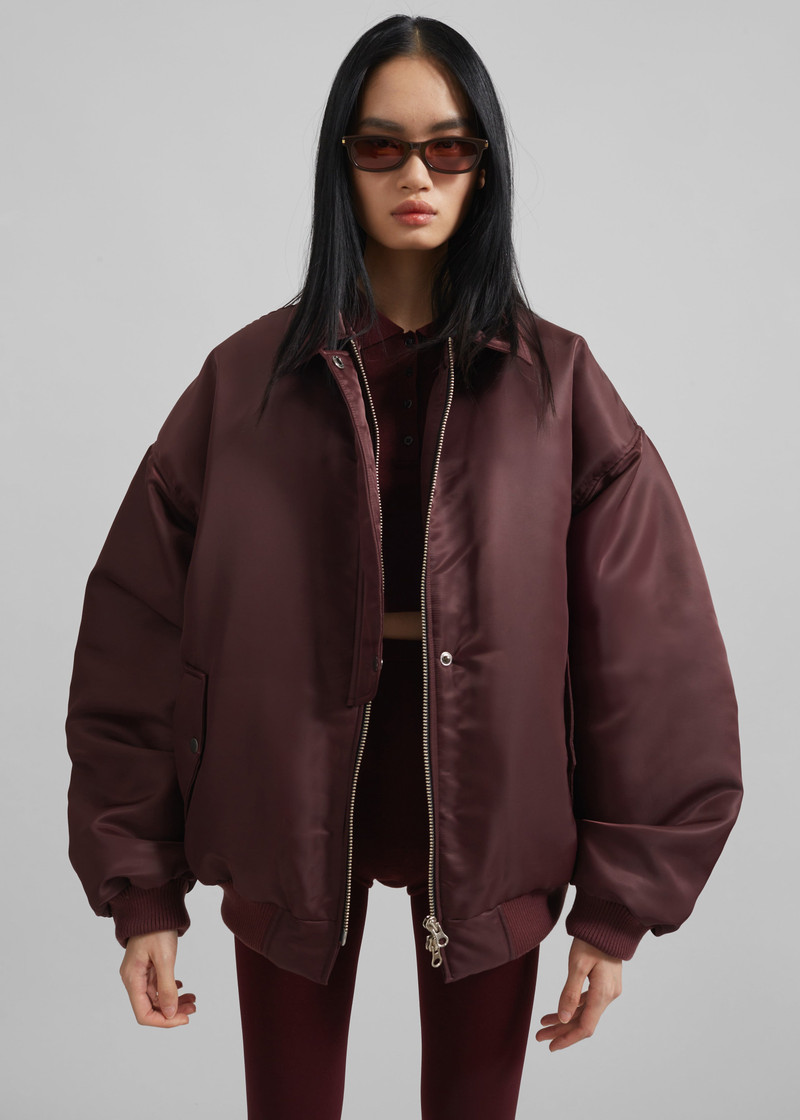 Nalden Padded Bomber Jacket - Burgundy 3