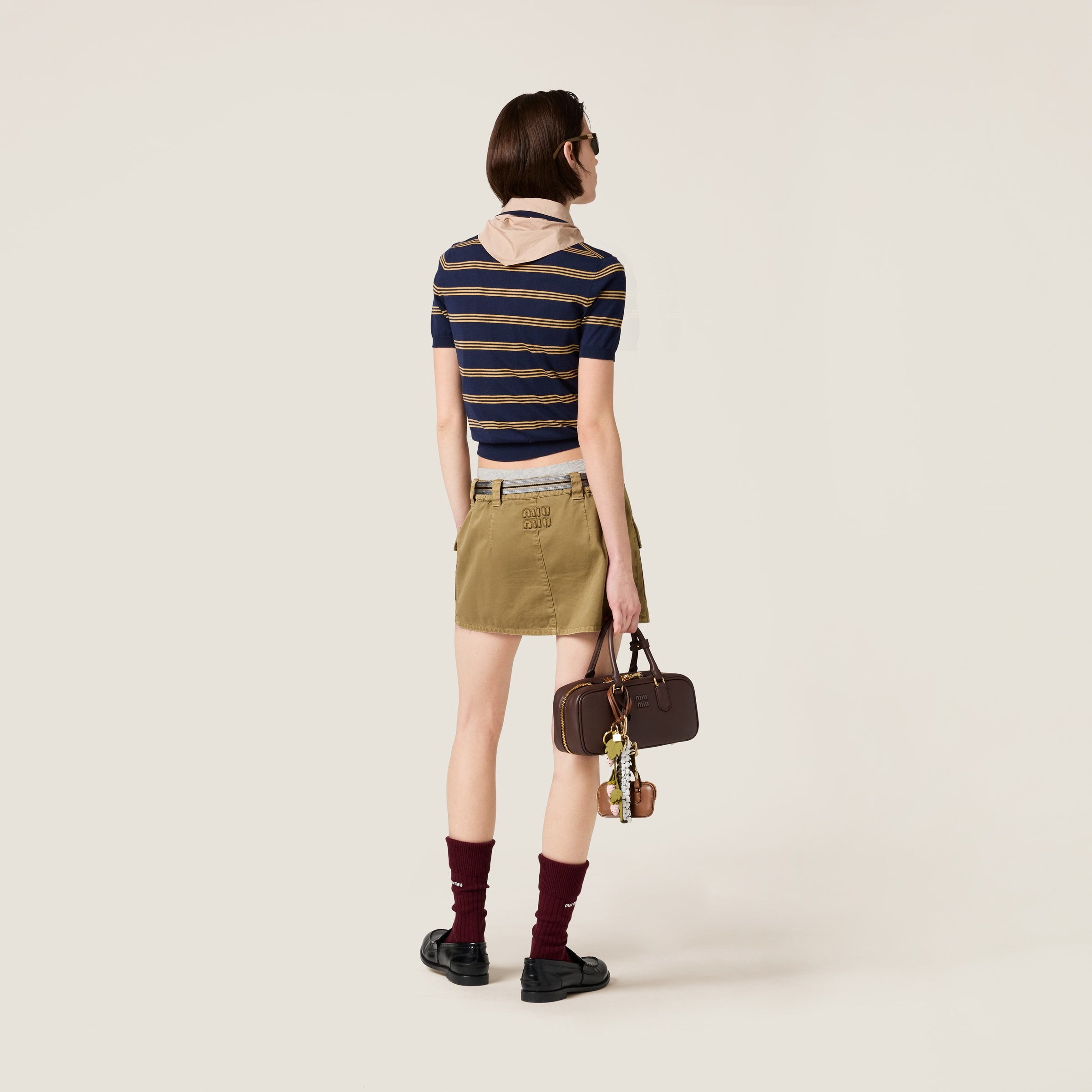 Striped cashmere and silk polo sweater - 3