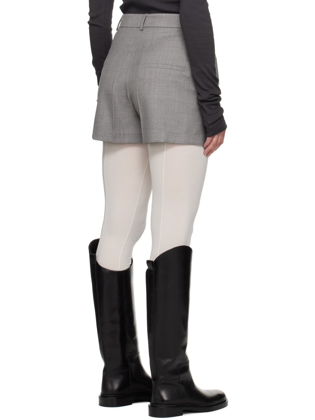 Gray Twill Shorts - 3