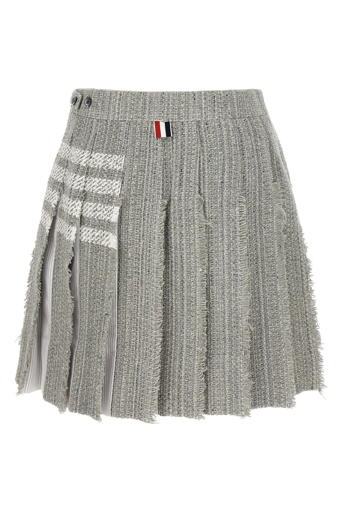 Thom Browne Women Pleated Tweed Skirt - 2