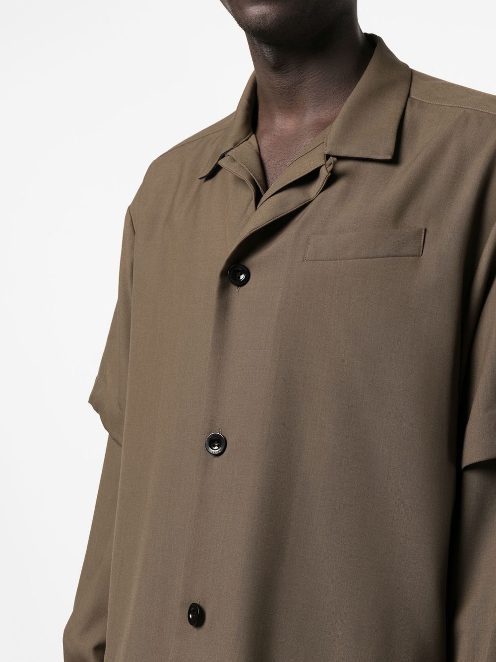 layered-hem button-down shirt - 5