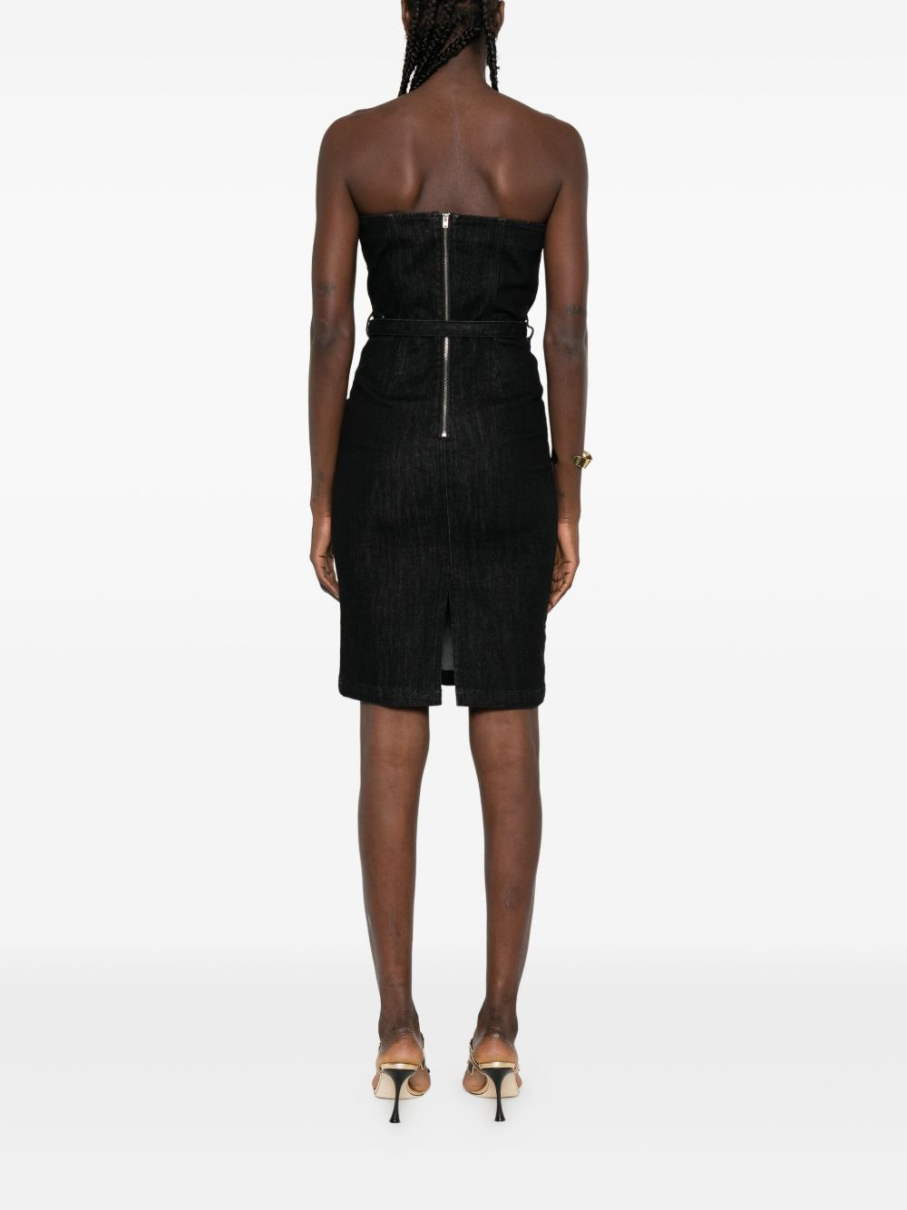 buckle-detail strapless midi dress - 4