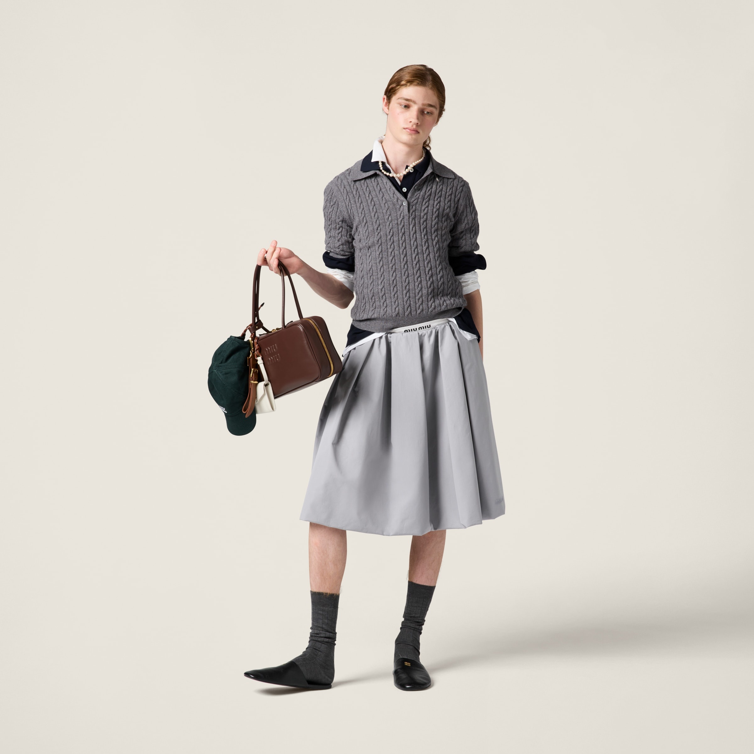Poplin and jersey skirt - 2