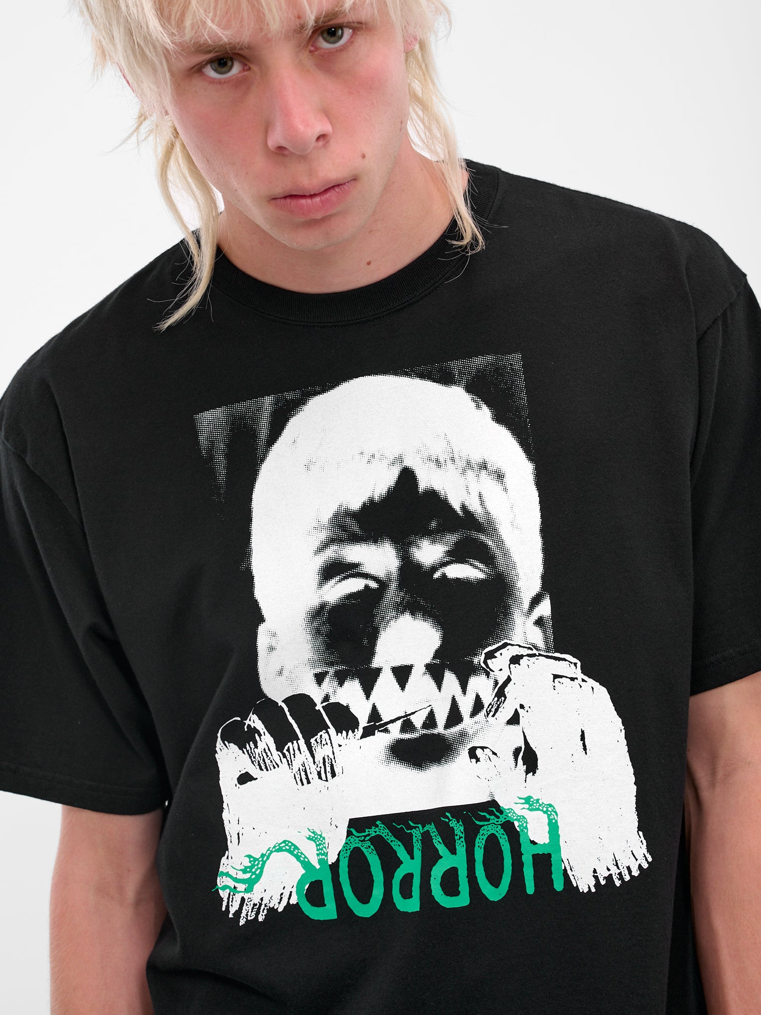 Black Horror Graphic Print Tee - 5