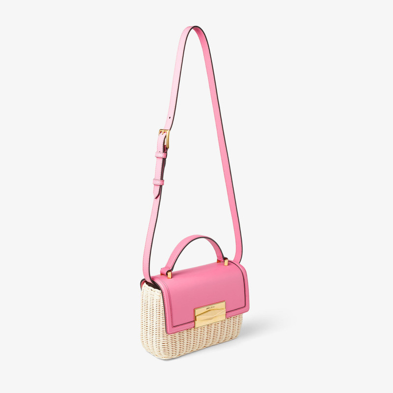 Diamond Top Handle
Natural/Candy Pink Wicker and Leather Top Handle Bag 6