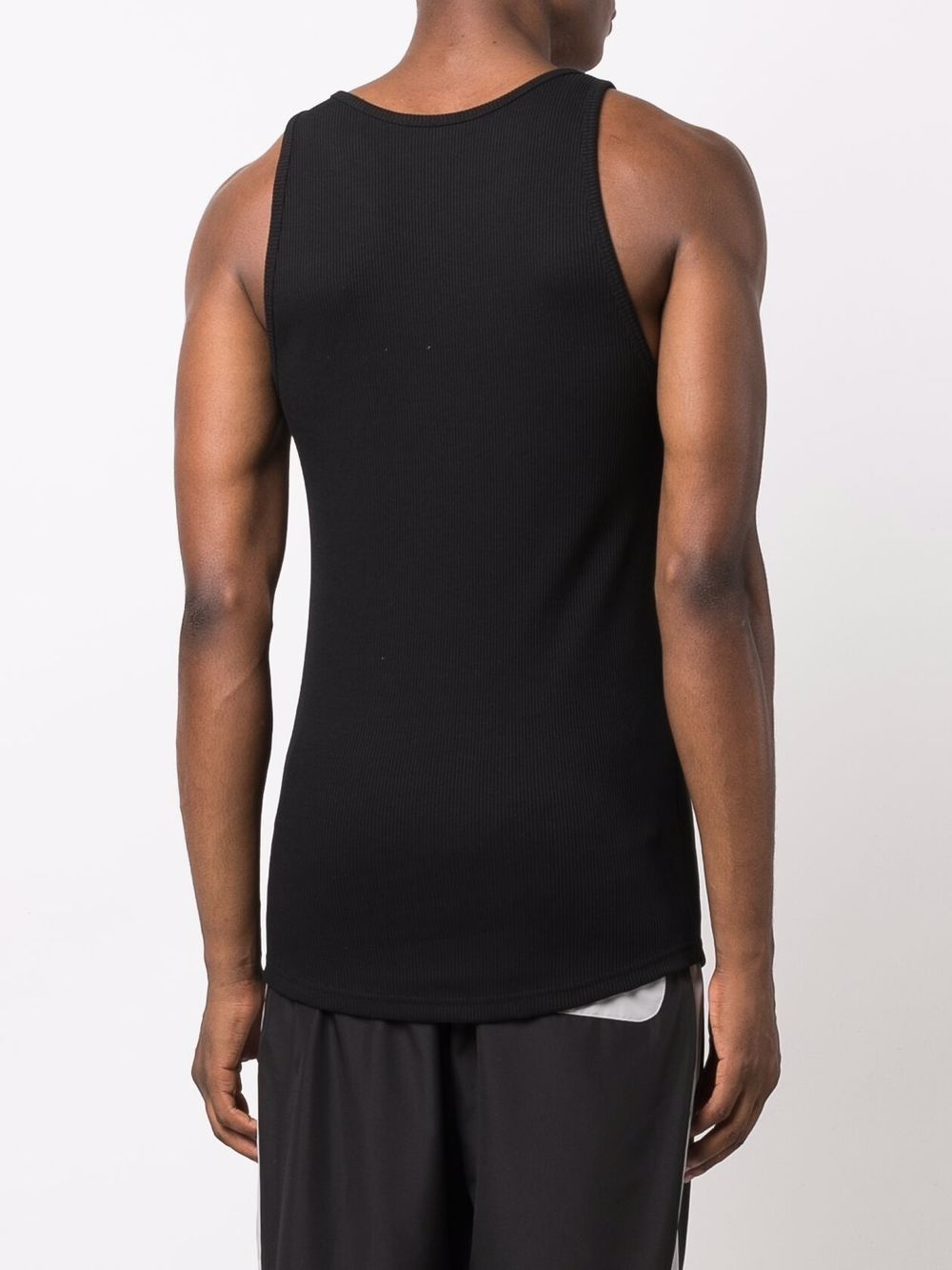 logo-embroidered ribbed tank top - 4