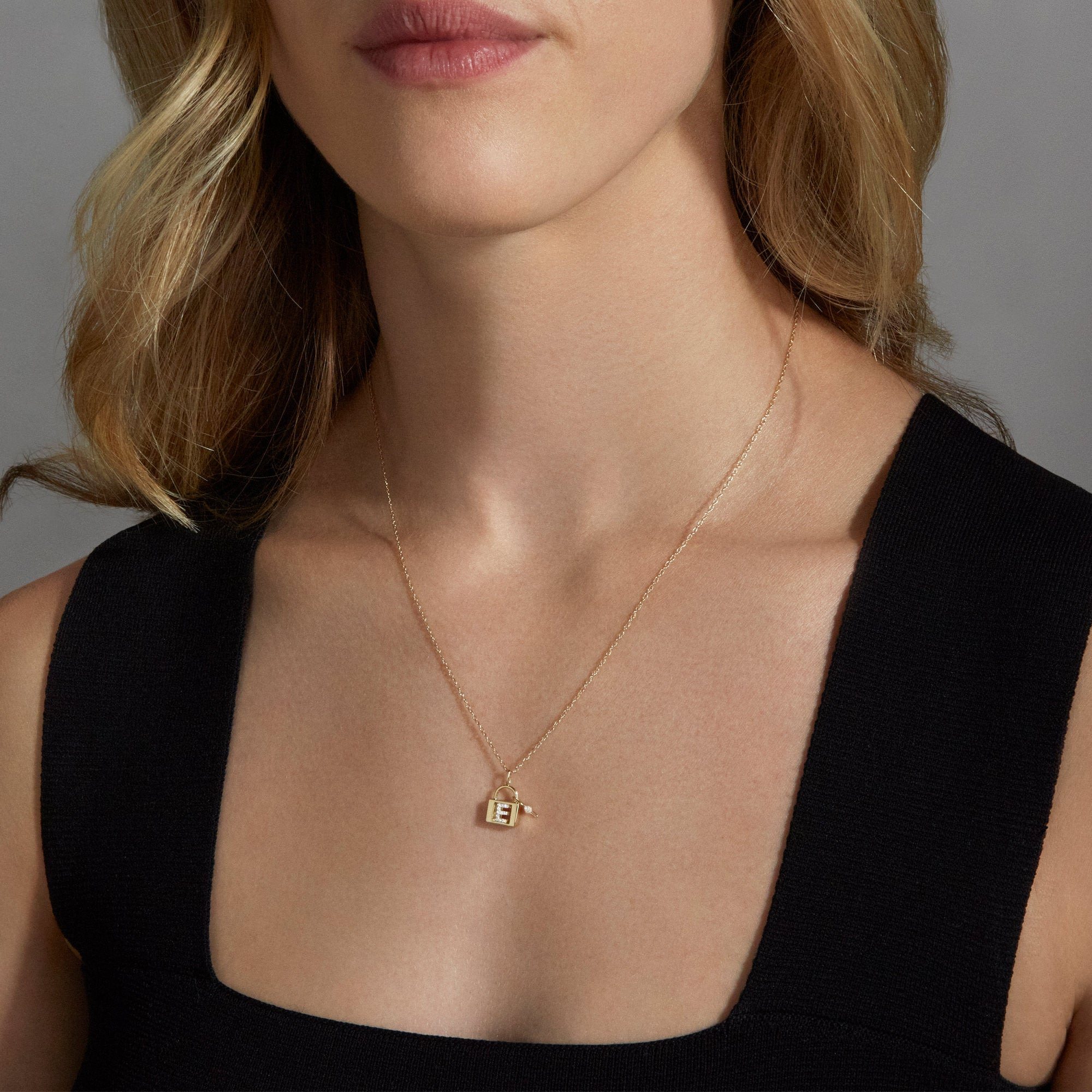 Love Lock Diamond Initial Charm - 2