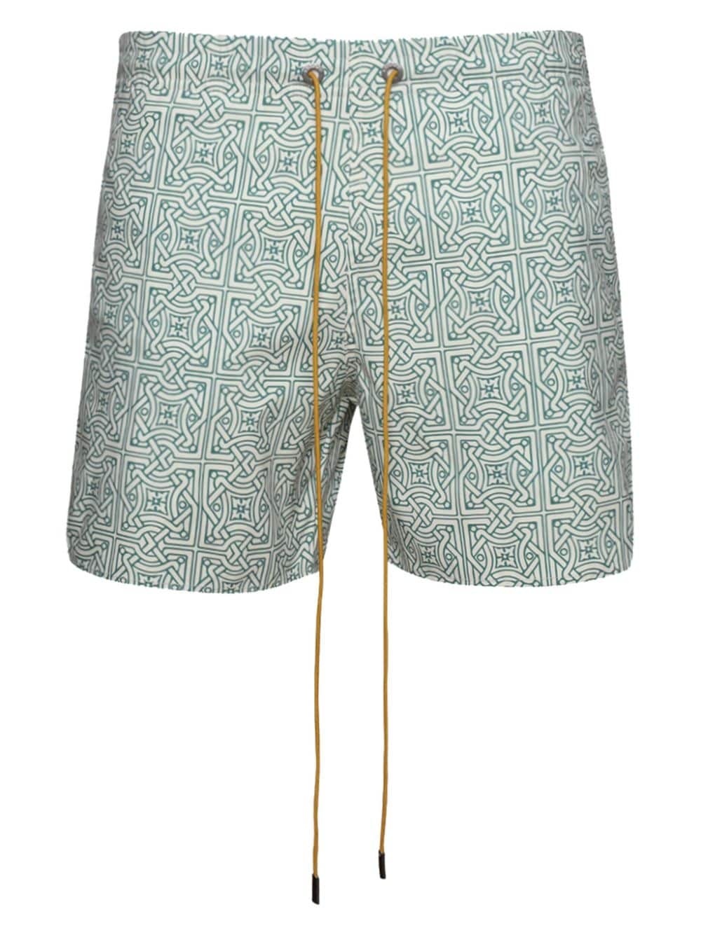 Cravat-print swim shorts - 1