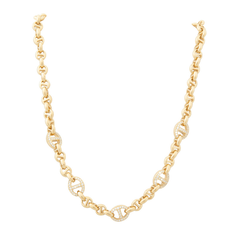 OPEN LINK NECKLACE WITH DIAMONDS 1
