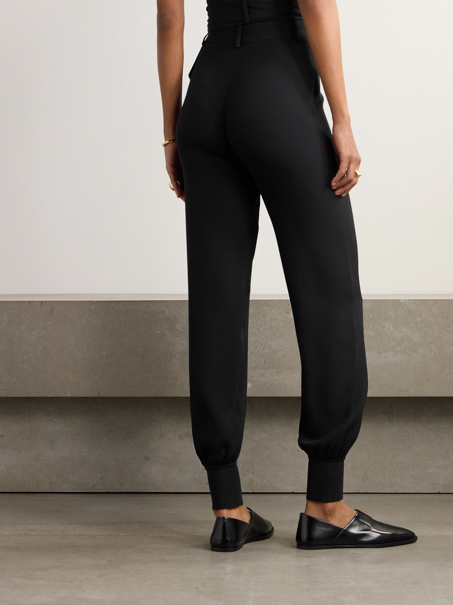 Audley silk-cady tapered pants Black - 3
