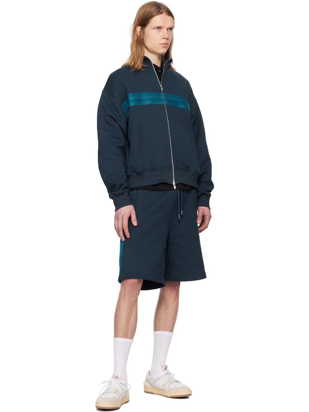 Blue Curb Zipped Jacket - 4