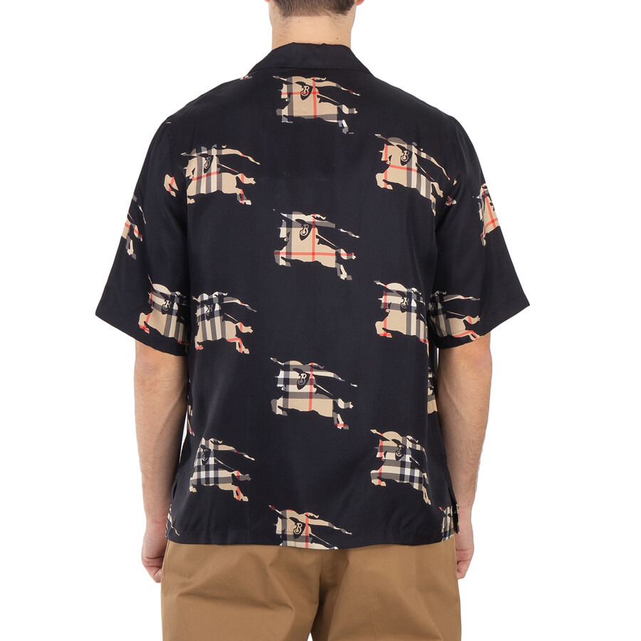 Burberry Equestrian Knight-Print Silk Shirt - 6