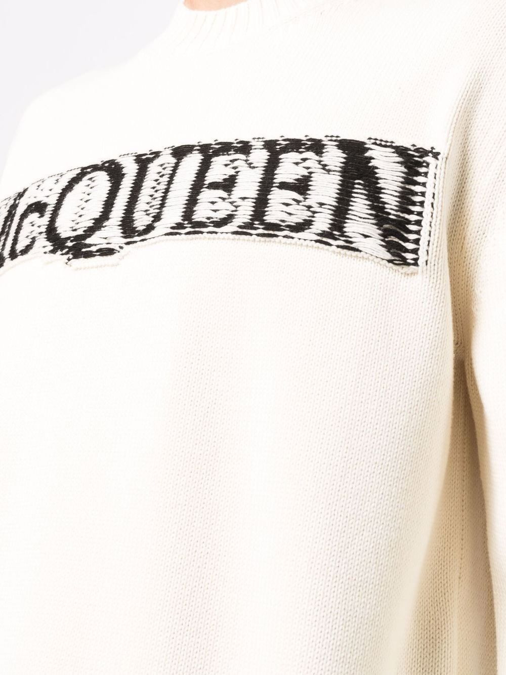 logo-print crew neck sweatshirt - 5