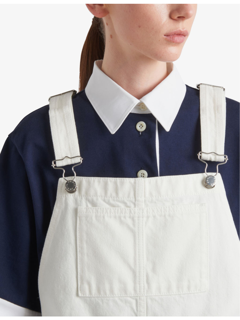 Dungaree-style denim mini dress - 3