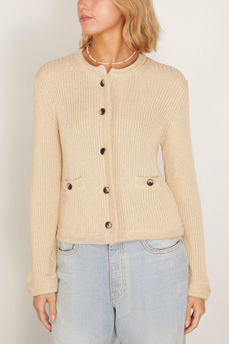 Wilson Knit Jacket in Light Wheat 3